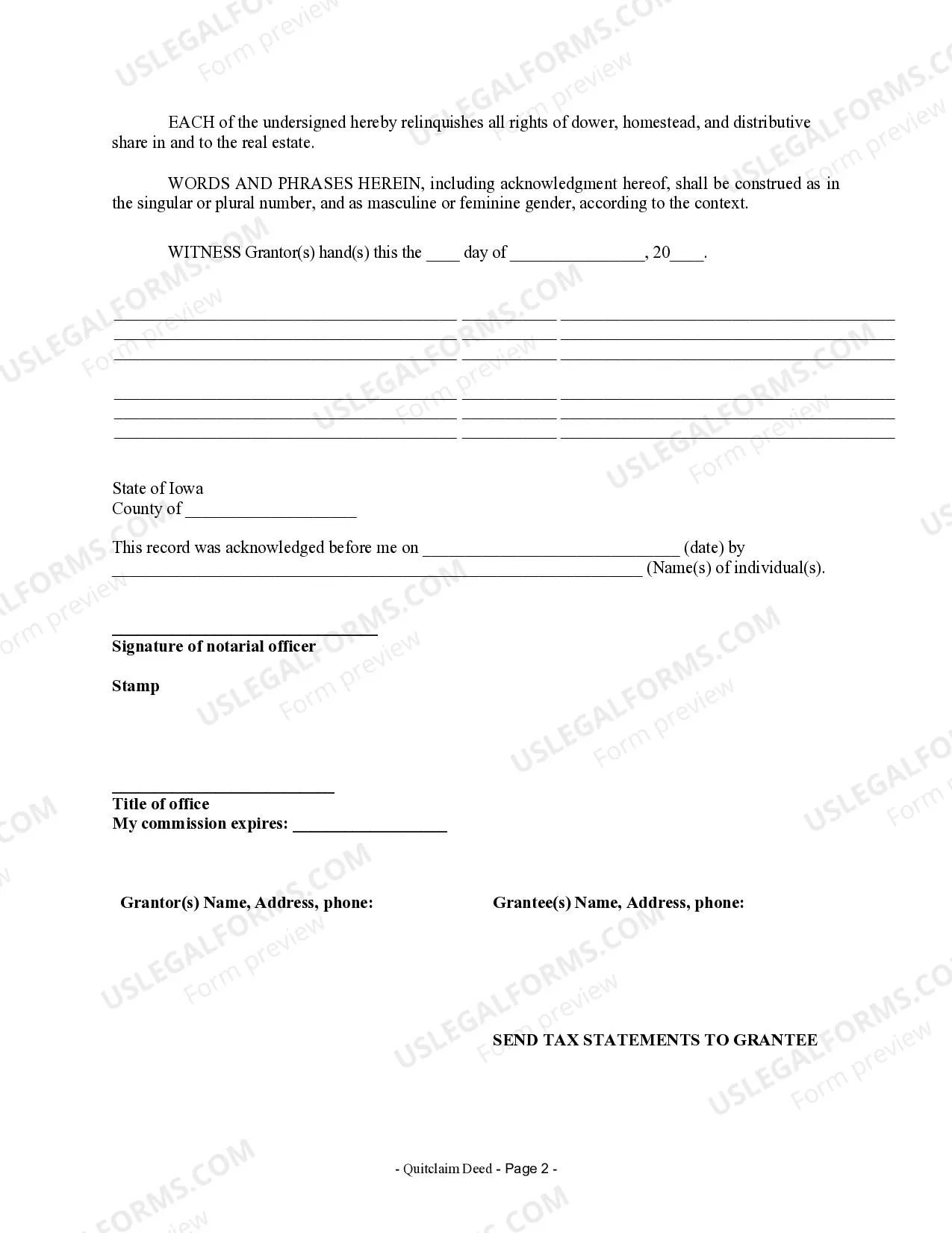 Preview Quitclaim Deed from Husband and Wife to Husband and Wife