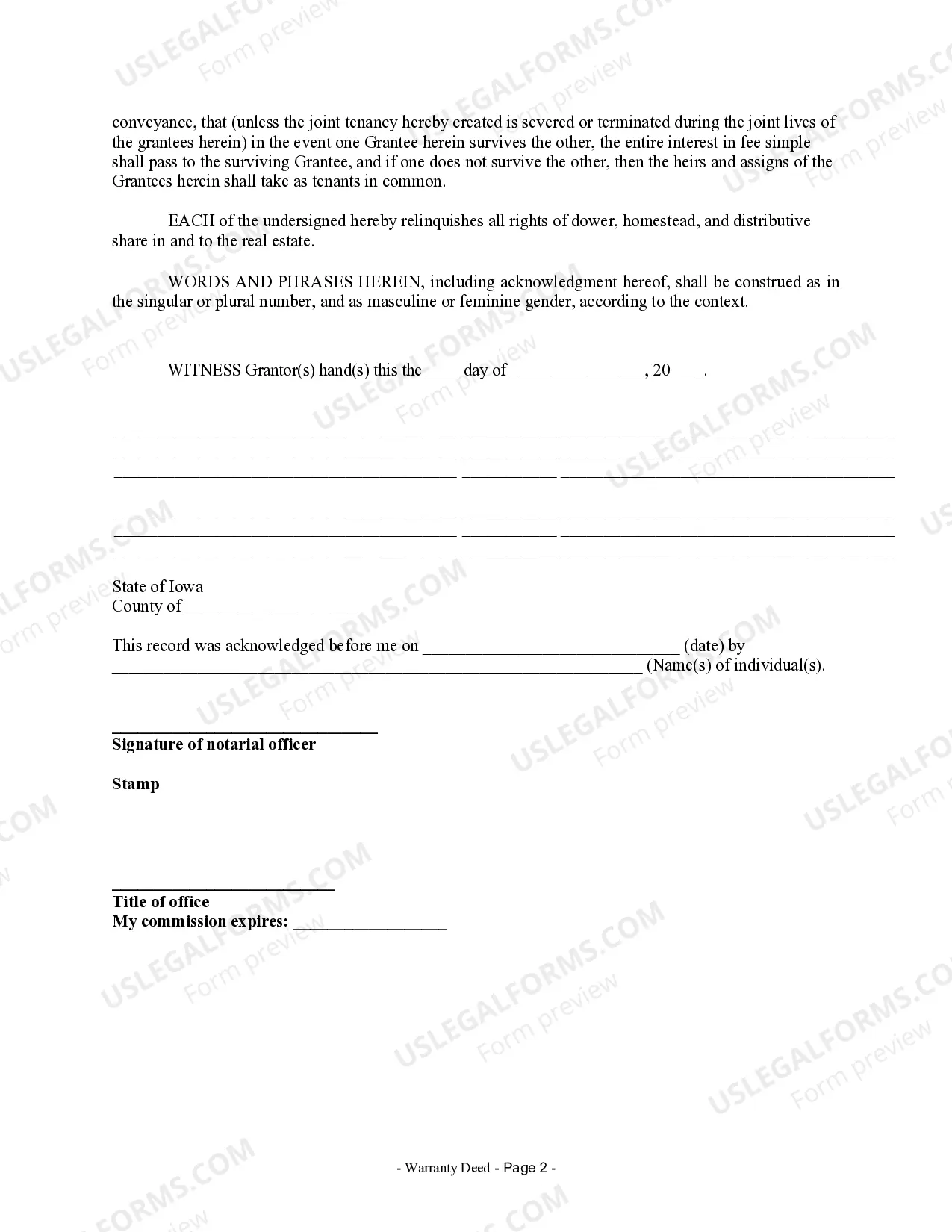 Preview Warranty Deed from Husband and Wife to Husband and Wife