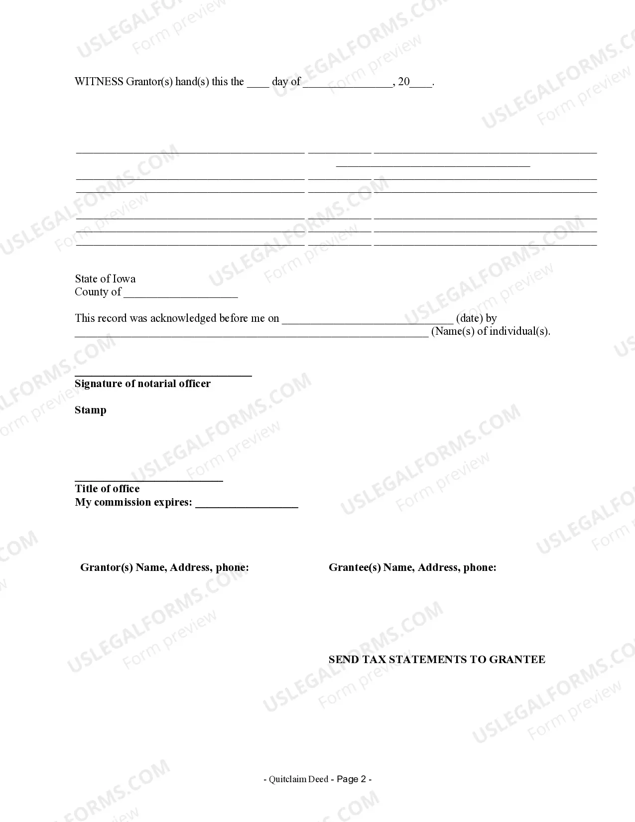 Preview Quitclaim Deed from Husband and Wife to an Individual