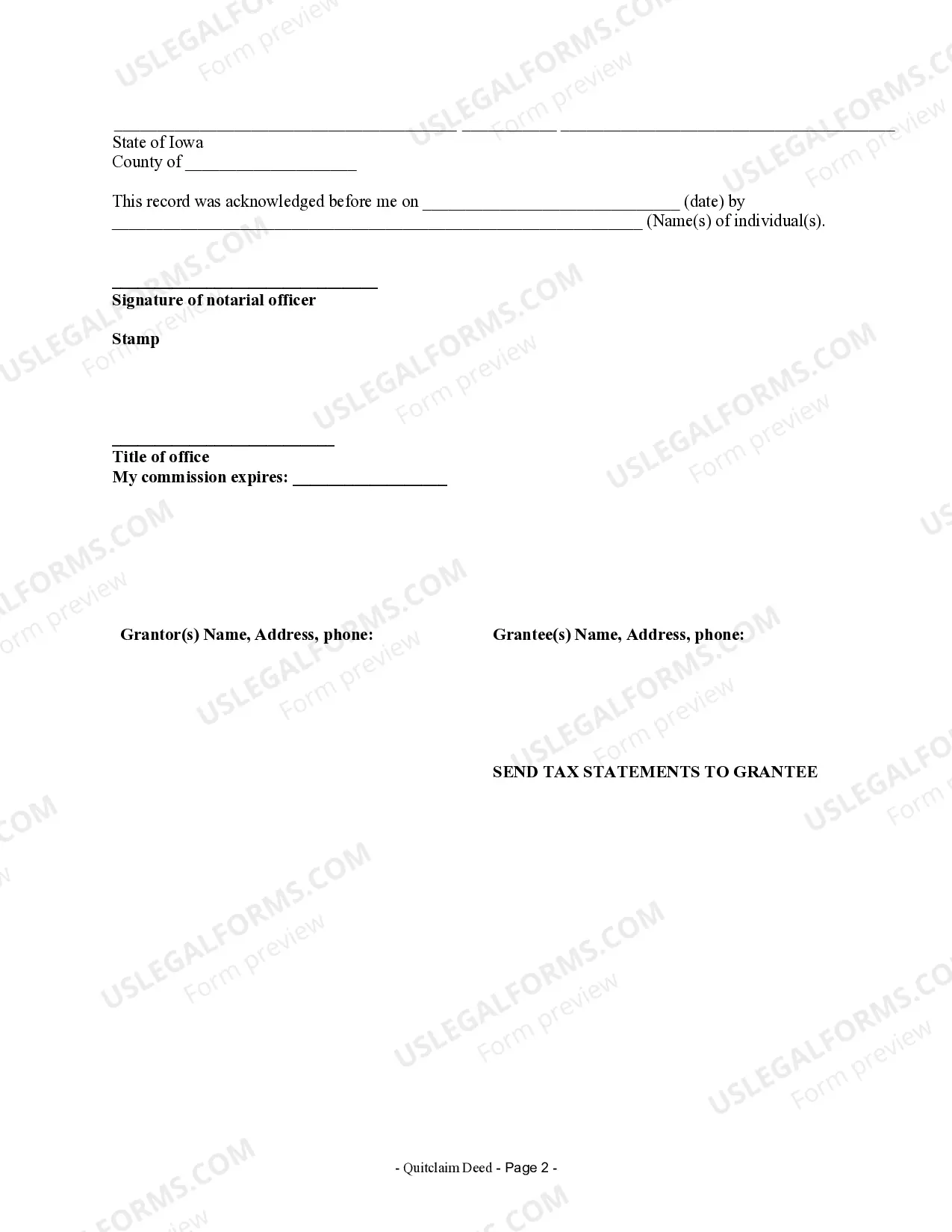 Preview Quitclaim Deed from Individual to Individual