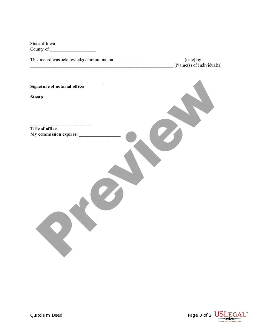 Preview Quitclaim deed