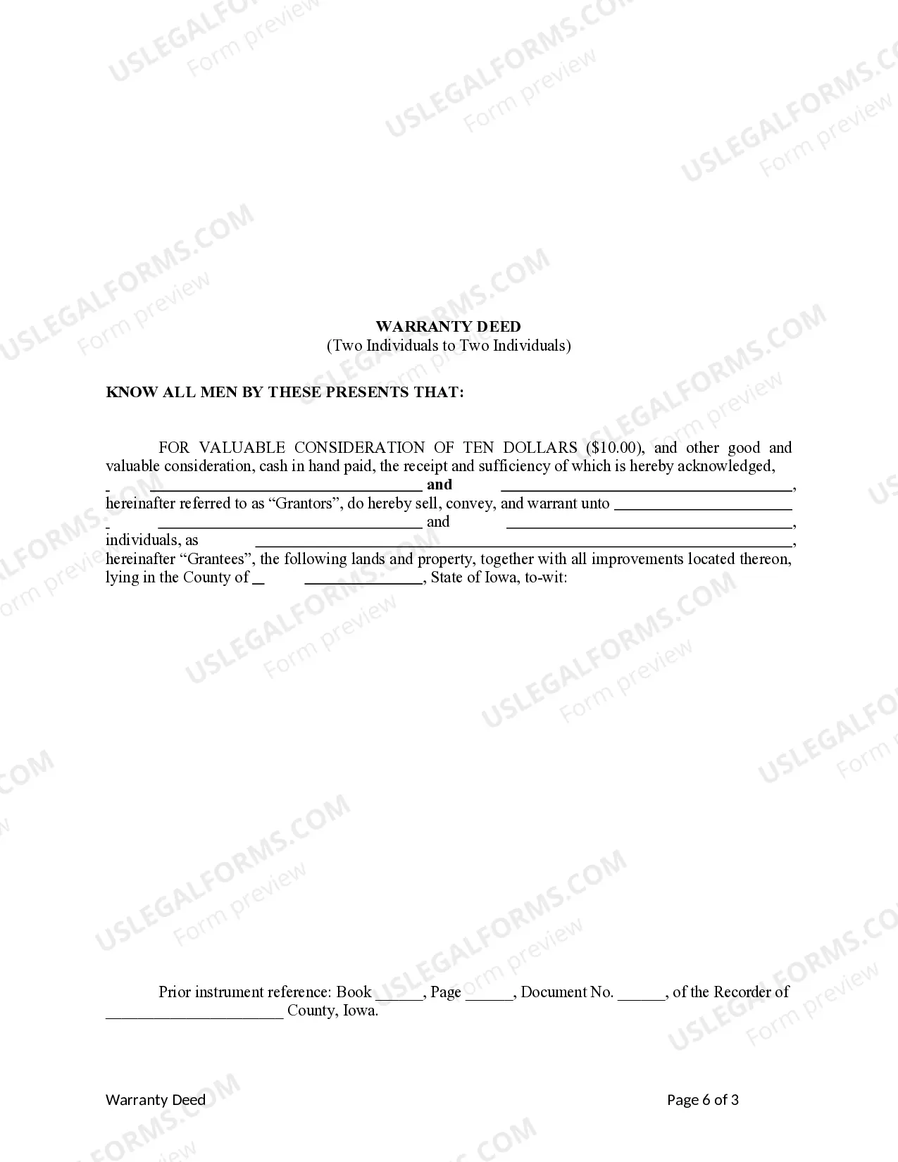 Preview Warranty Deed from two individuals to two individuals