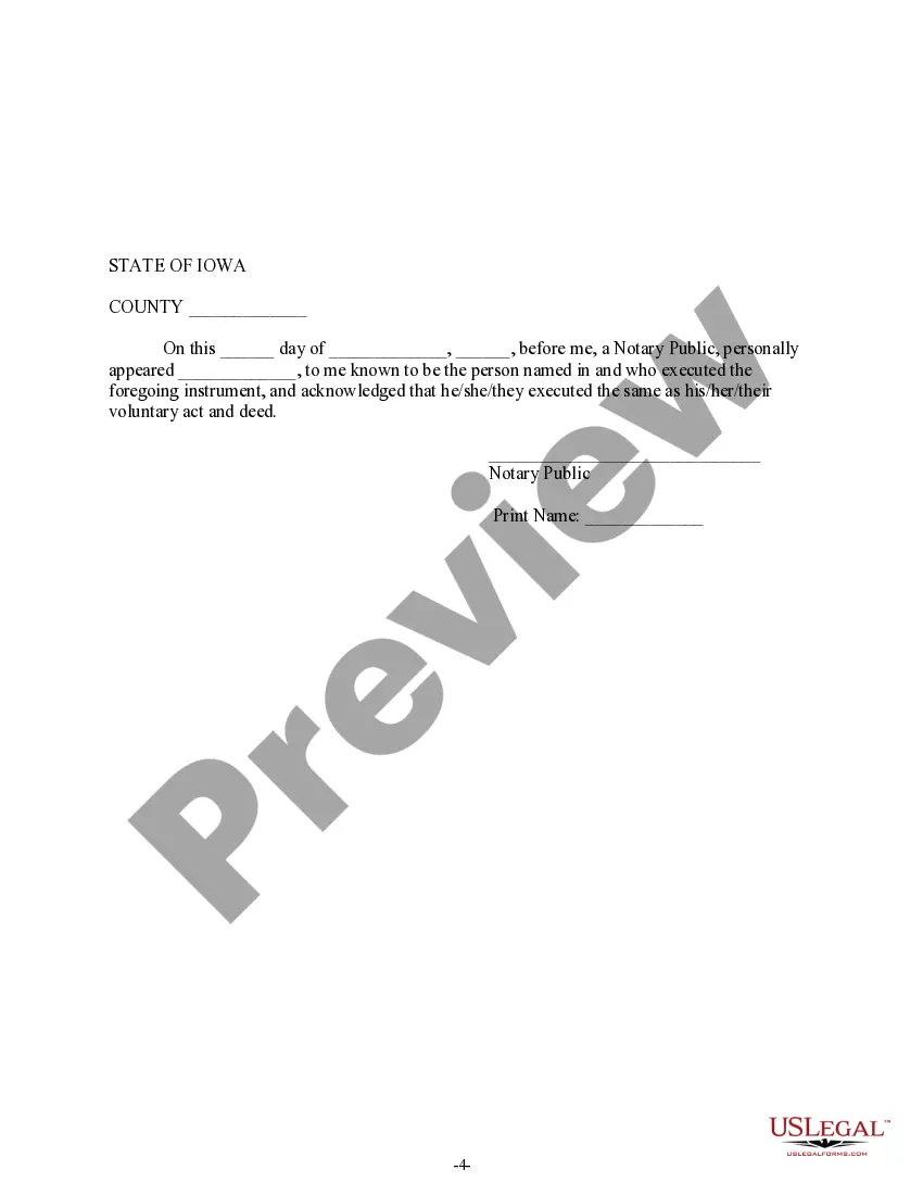 Preview Iowa Renunciation and Disclaimer of Real Property Interest