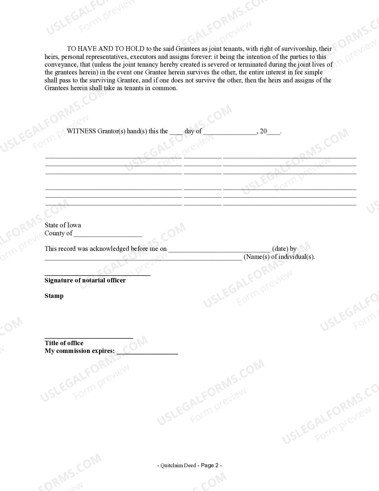 Preview Quitclaim Deed by Two Individuals to Husband and Wife