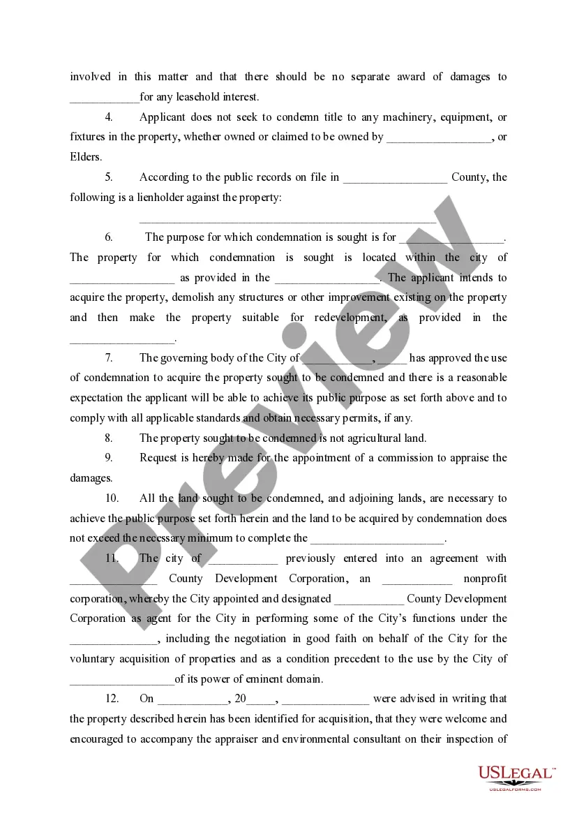 Get Application for Condemnation Preview Application for Condemnation