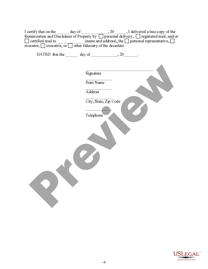 Preview Iowa Renunciation and Disclaimer of Property from Life Insurance or Annuity Contract