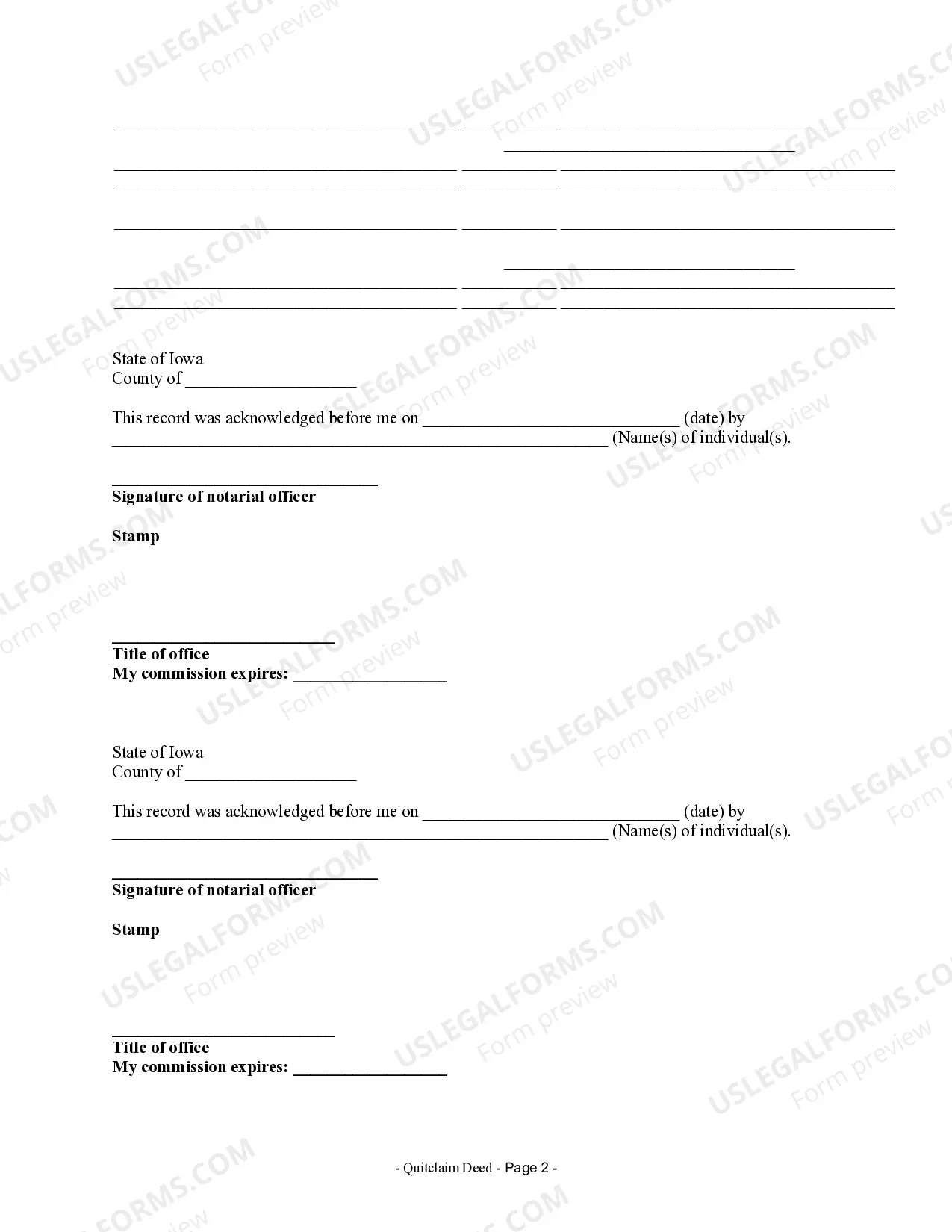Preview Quitclaim Deed by Two Individuals to LLC