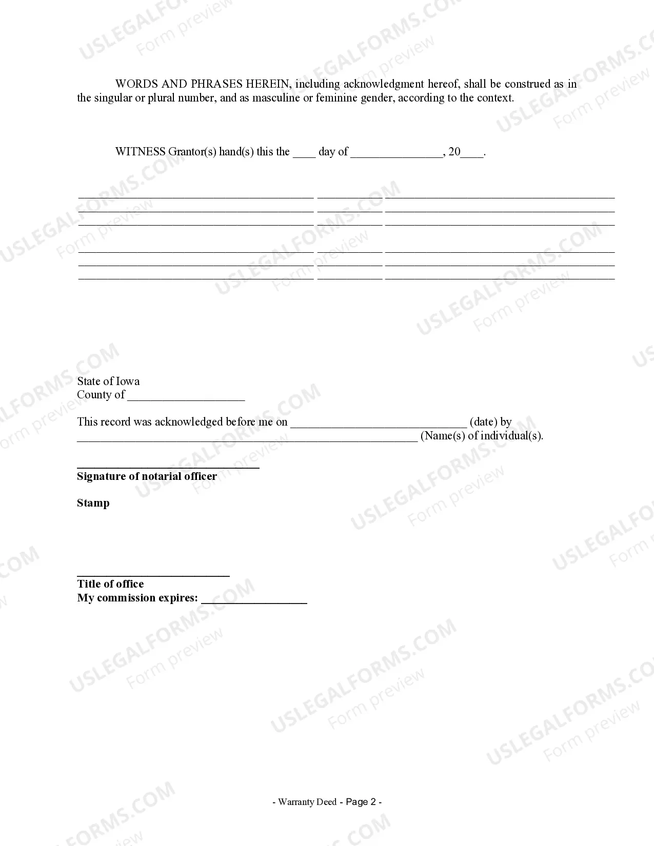Preview Warranty Deed from two Individuals to LLC