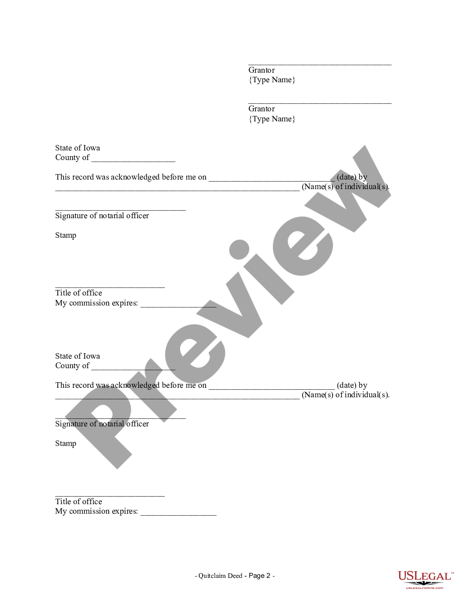 page 1 Quitclaim Deed by Two Individuals to Corporation preview
