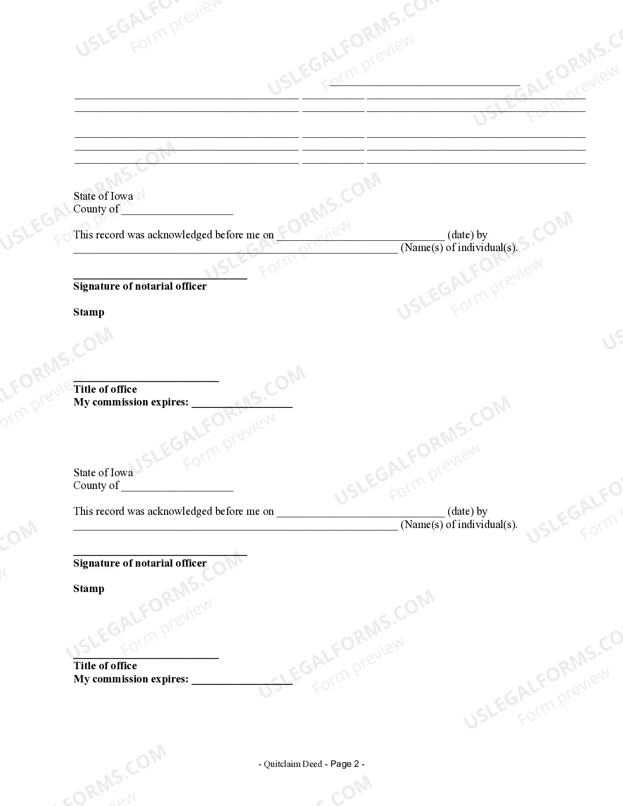 Preview Quitclaim Deed by Two Individuals to Corporation