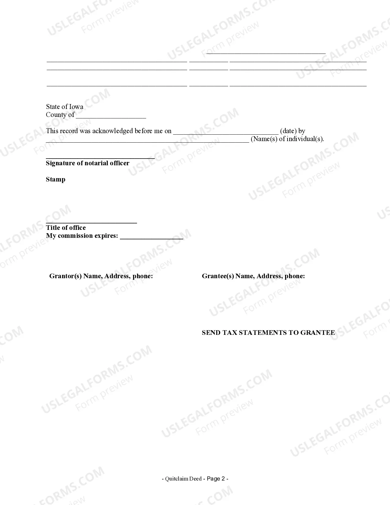 Preview Quitclaim Deed from Individual to Corporation