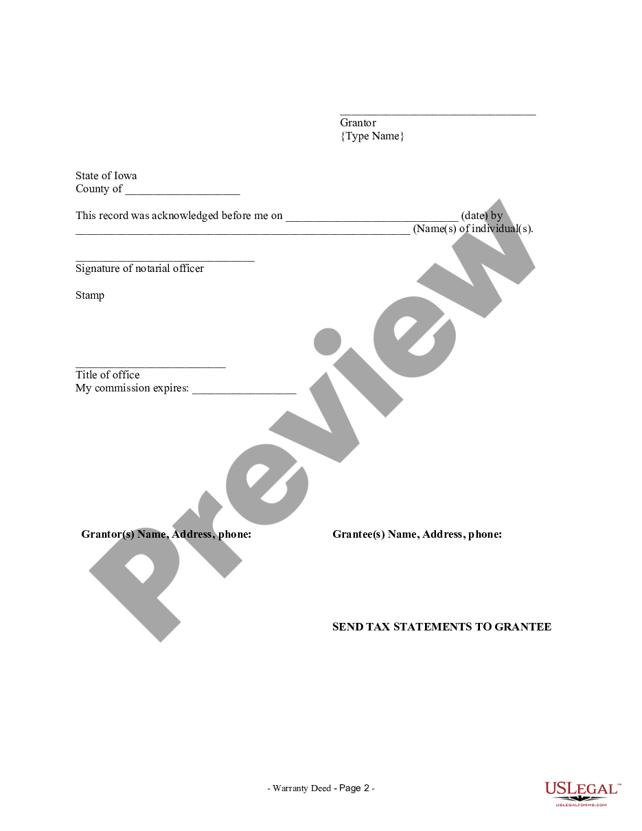 page 1 Warranty Deed from Individual to LLC preview