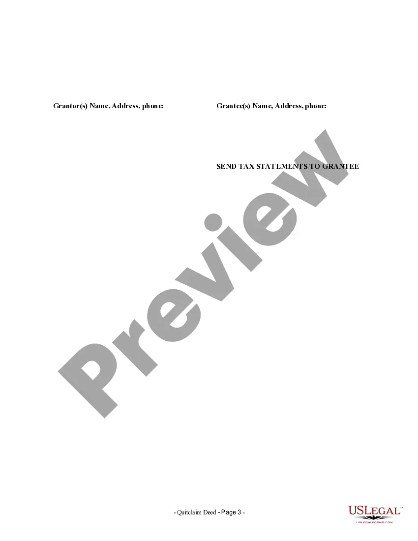 Preview Quitclaim Deed from Husband and Wife to Corporation