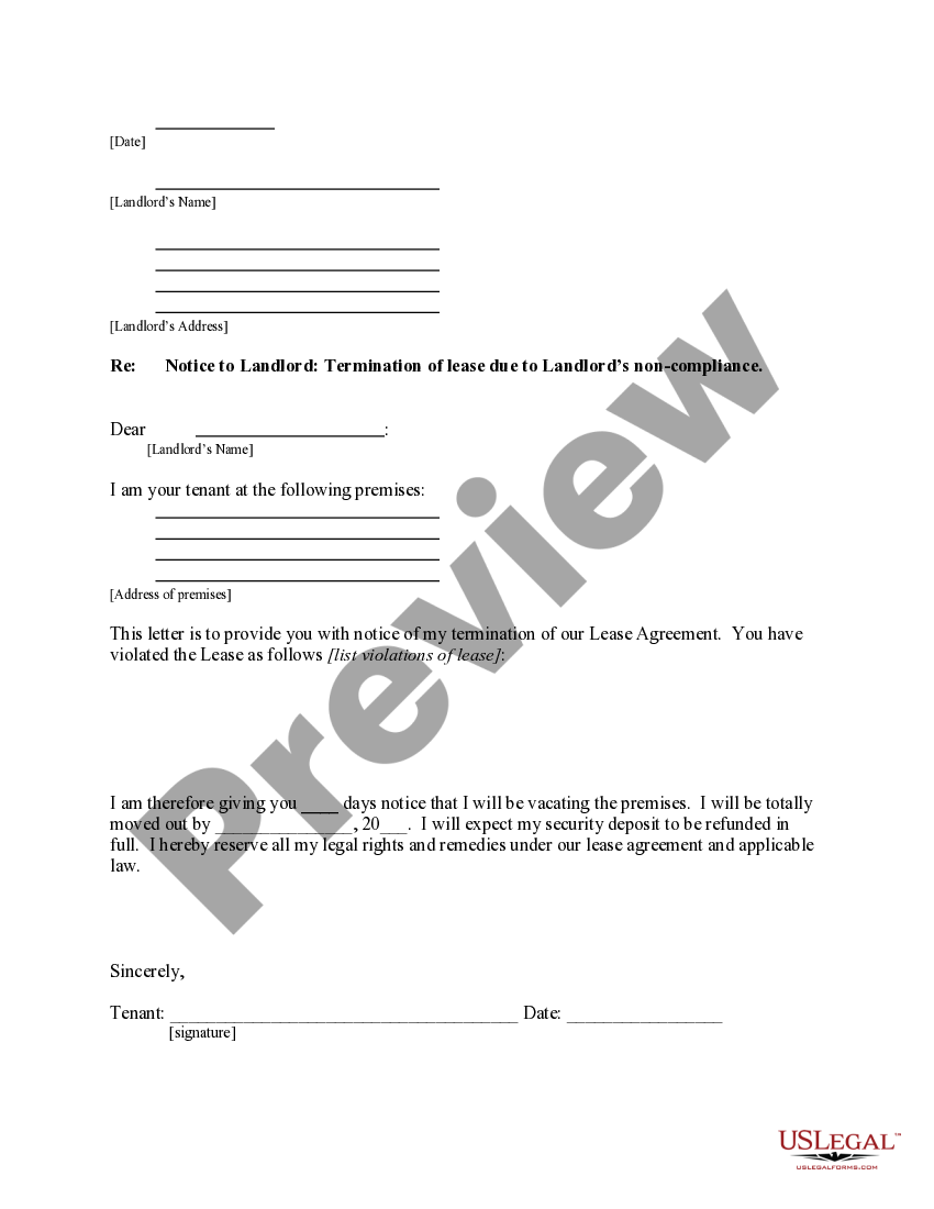 Iowa Letter from Tenant to Landlord containing Notice of termination