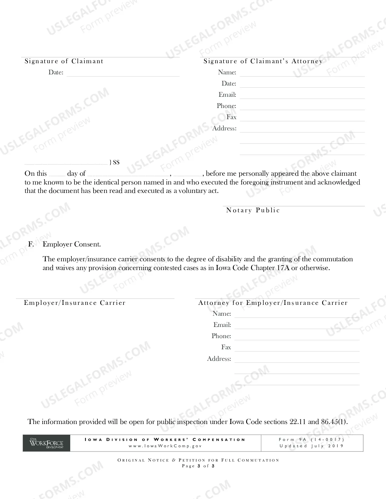 Preview Original Notice and Petition and for Commutation of all Remaining Benefits