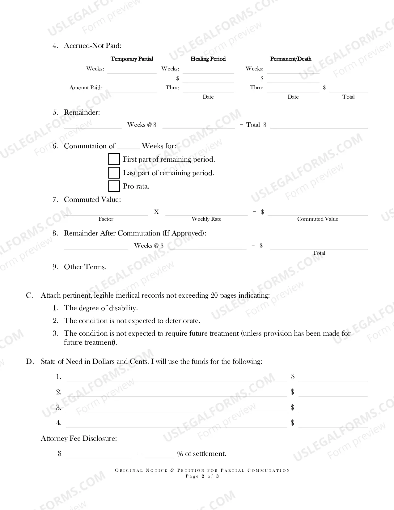 Preview Original Notice And Petition And Order For Partial Commutation