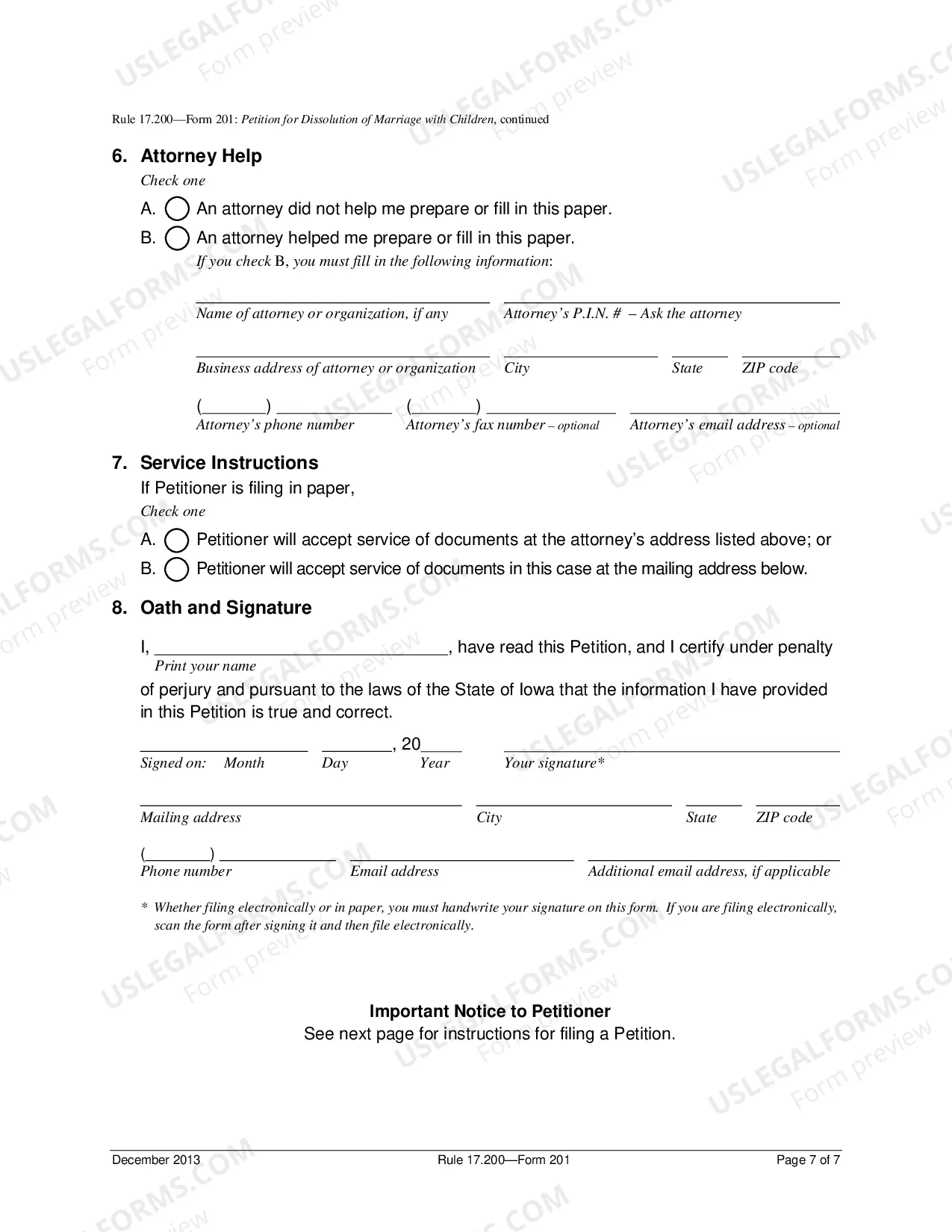 Preview Petition for Dissolution of Marriage - Minor Children