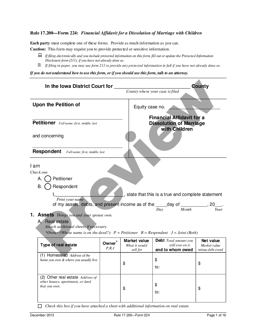 Affidavit Of Financial Status For Single US Legal Forms