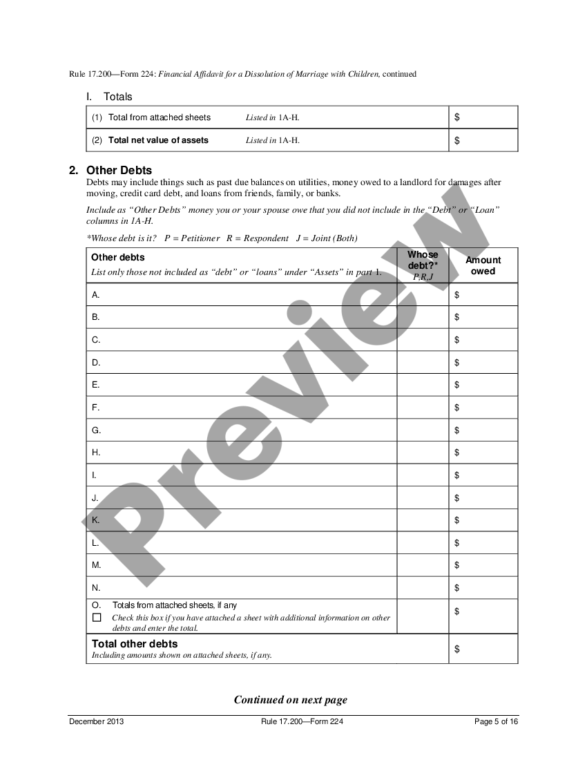 Affidavit Of Financial Status For Single US Legal Forms