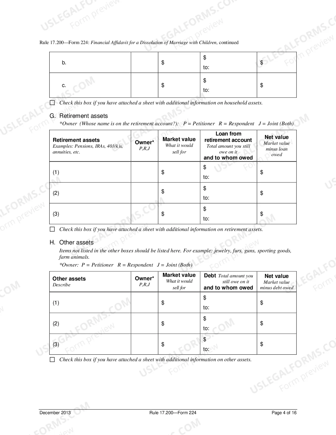 Preview Affidavit of Financial Status