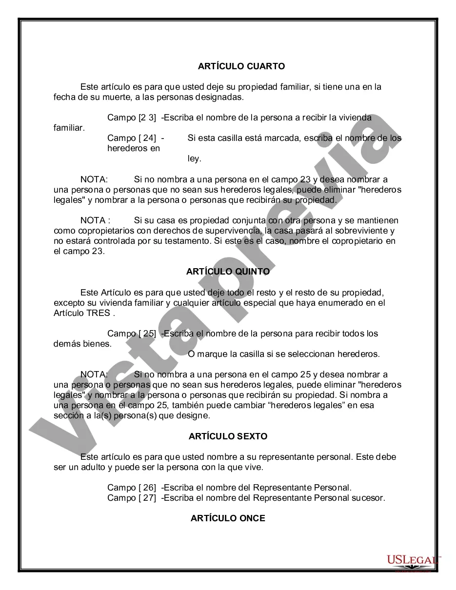 Preview Testamentos mutuos que contienen última voluntad y testamentos para personas solteras que viven juntas sin hijos