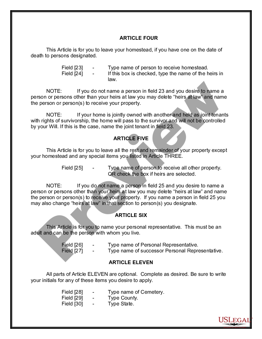 page 1 Mutual Wills containing Last Will and Testaments for Unmarried Persons living together with No Children preview