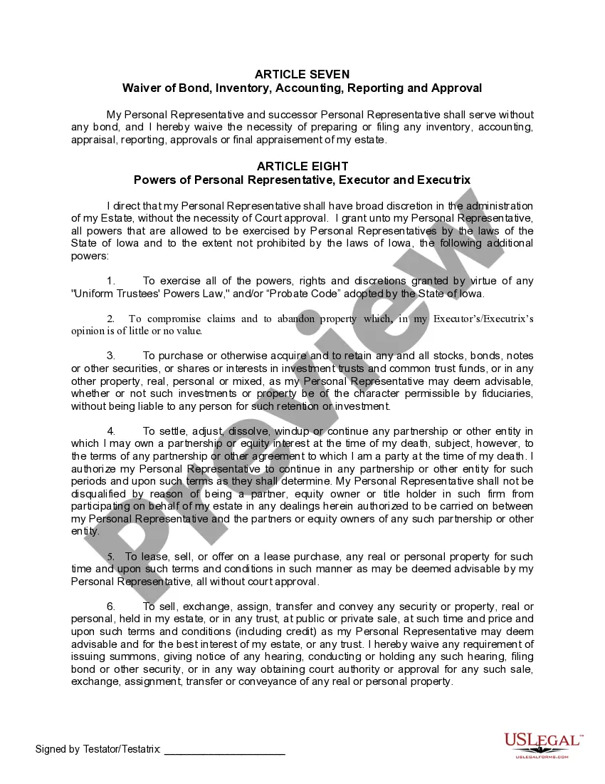 Preview Mutual Wills containing Last Will and Testaments for Man and Woman living together not Married with No Children