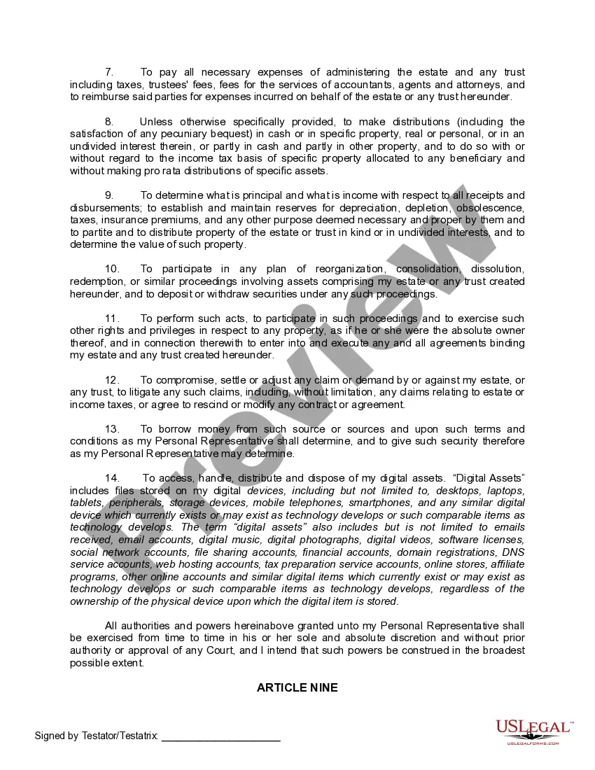 Preview Mutual Wills containing Last Will and Testaments for Man and Woman living together not Married with No Children