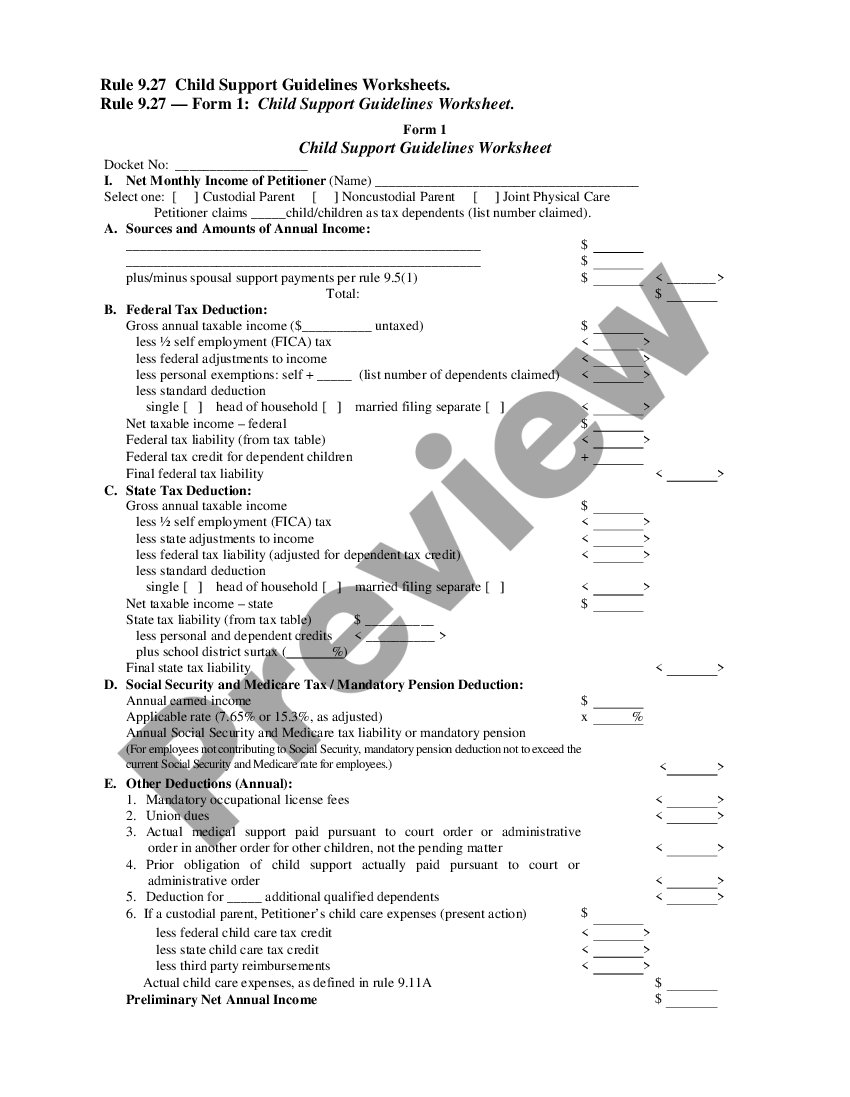 Iowa Child Support Guidelines Worksheet Withholding US Legal Forms