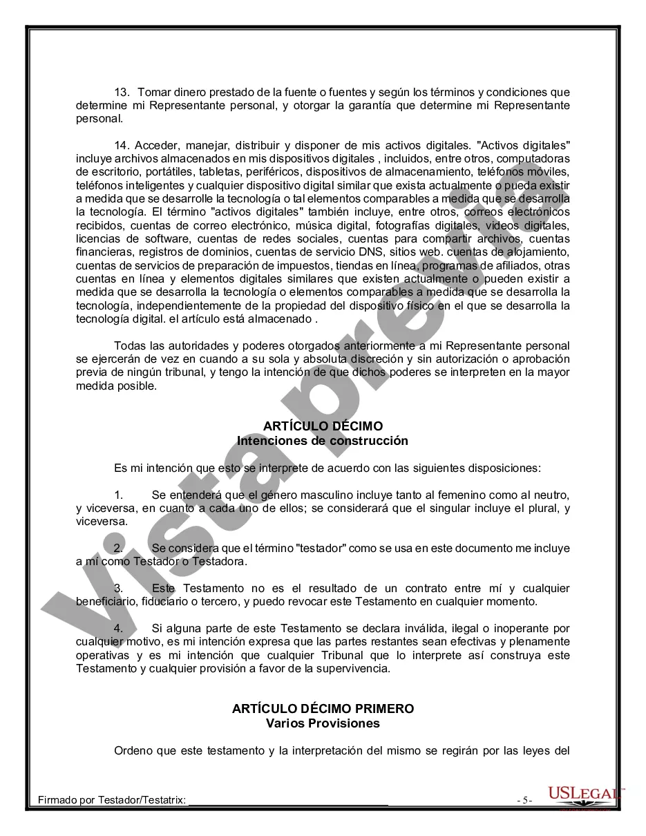 Preview Paquete de Testamentos Mutuos de Últimas Voluntades y Testamentos para Personas Solteras que conviven con Hijos Mayores de Edad