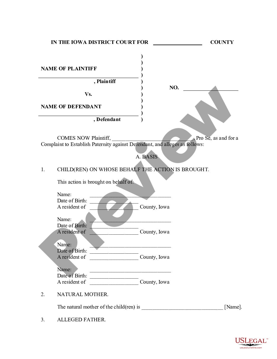 page 7 Paternity Case Package - Establishment of Paternity preview