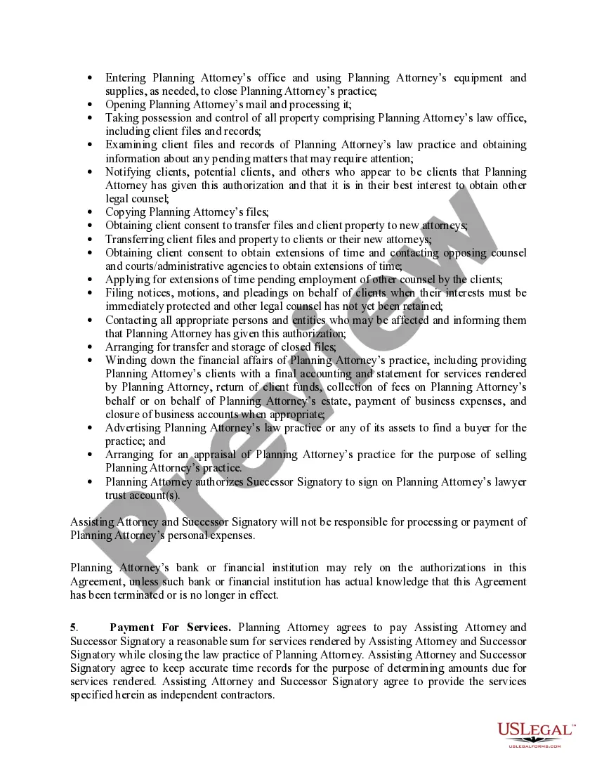 Preview Agreement to Close Law Practice