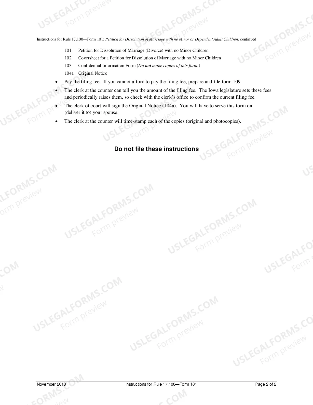 Preview Petition for Dissolution of Marriage - No Minor Children