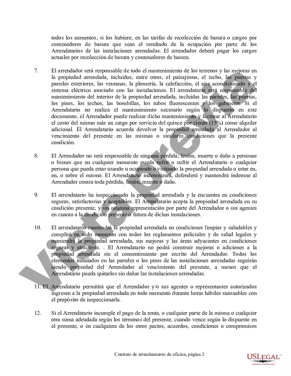 Preview Contrato de arrendamiento de oficina