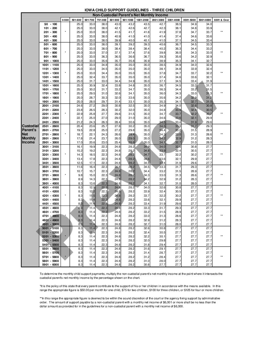 Iowa Child Support Guidelines 2024