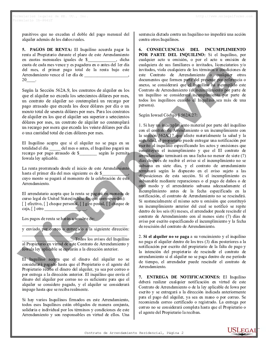 Preview Contrato de arrendamiento de alquiler residencial