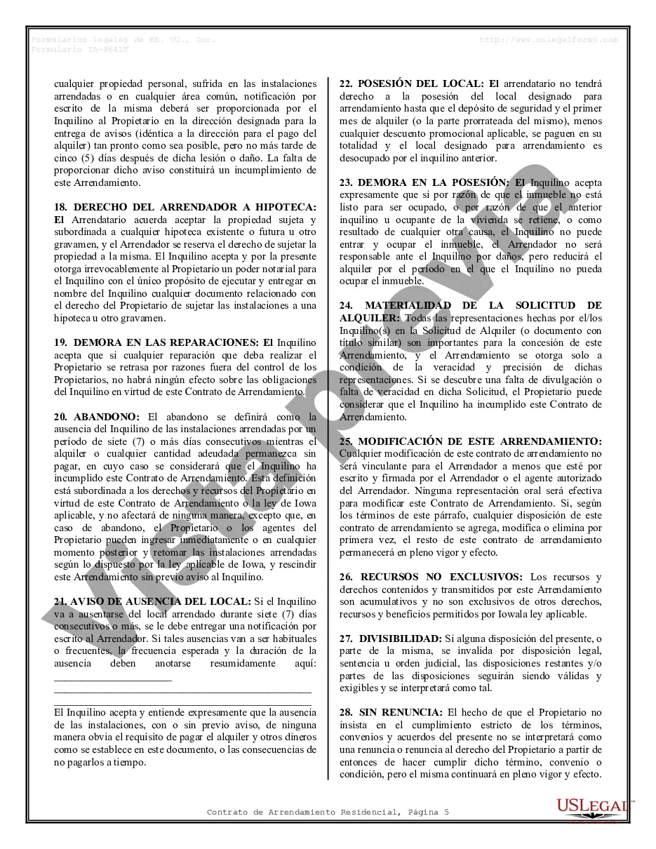 Preview Contrato de arrendamiento de alquiler residencial