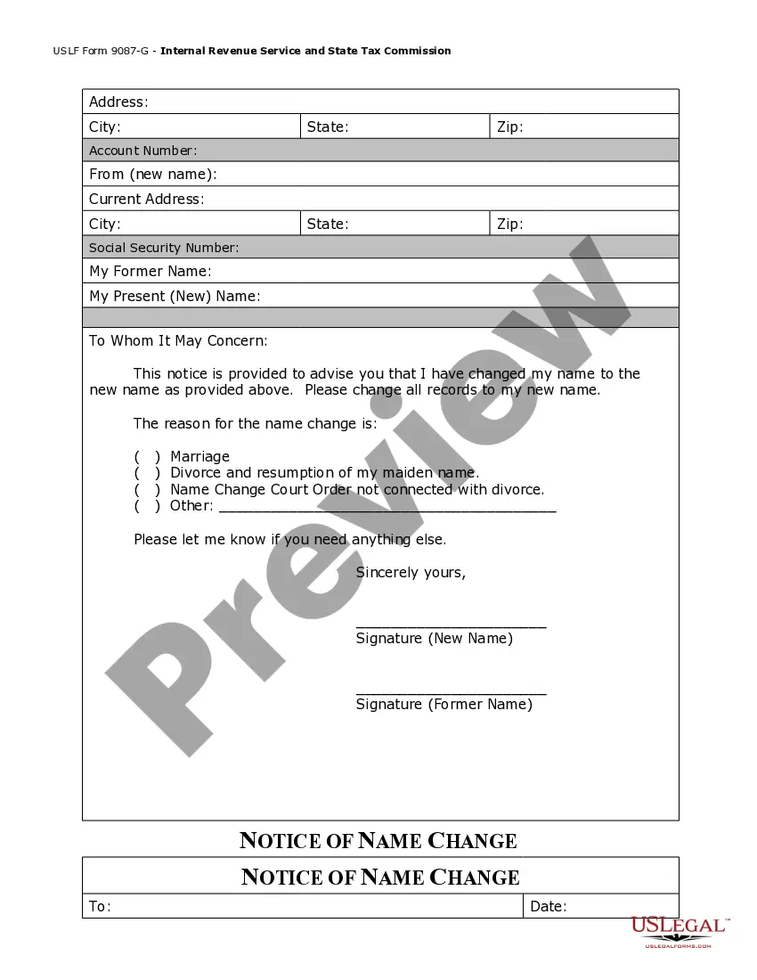 Preview Name Change Notification Package for Brides, Court Ordered Name Change, Divorced, Marriage
