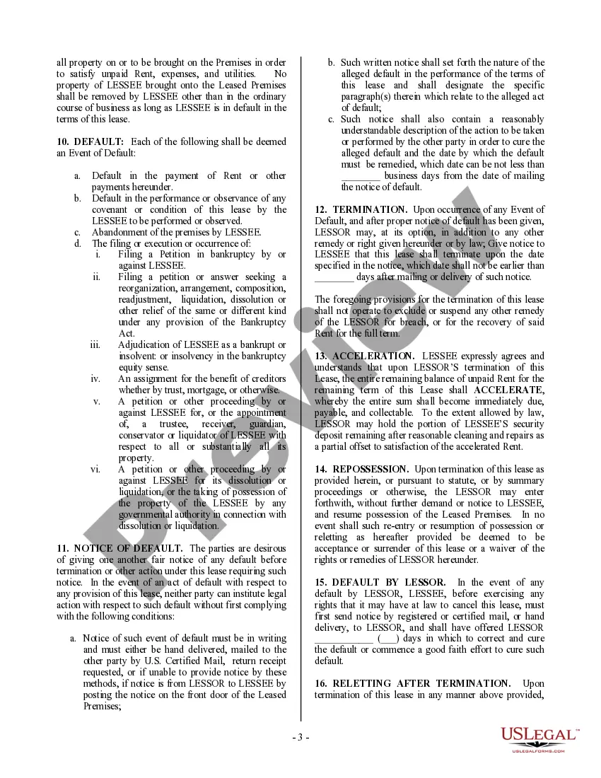 Preview Commercial Building or Space Lease