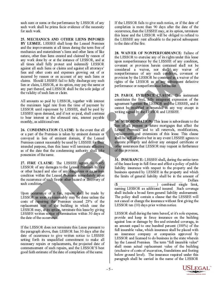 Preview Commercial Building or Space Lease