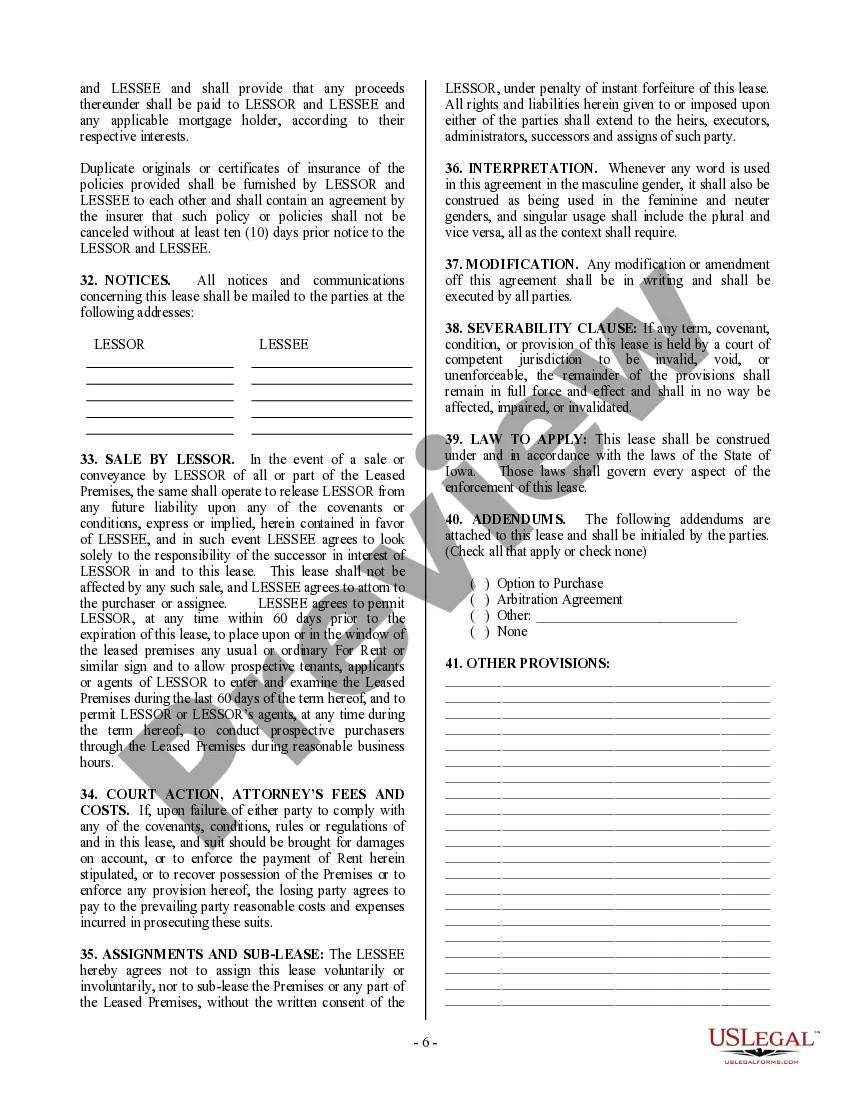 Preview Commercial Building or Space Lease