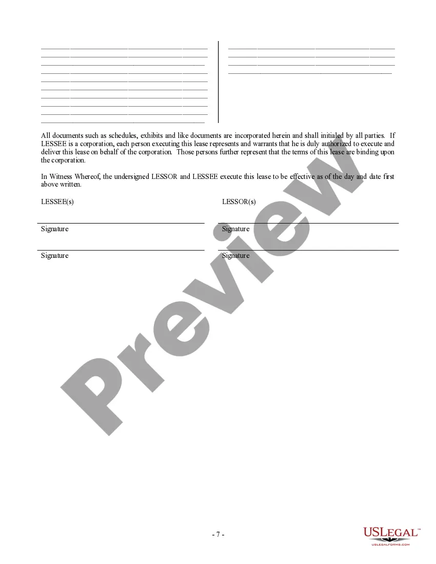 Preview Commercial Building or Space Lease