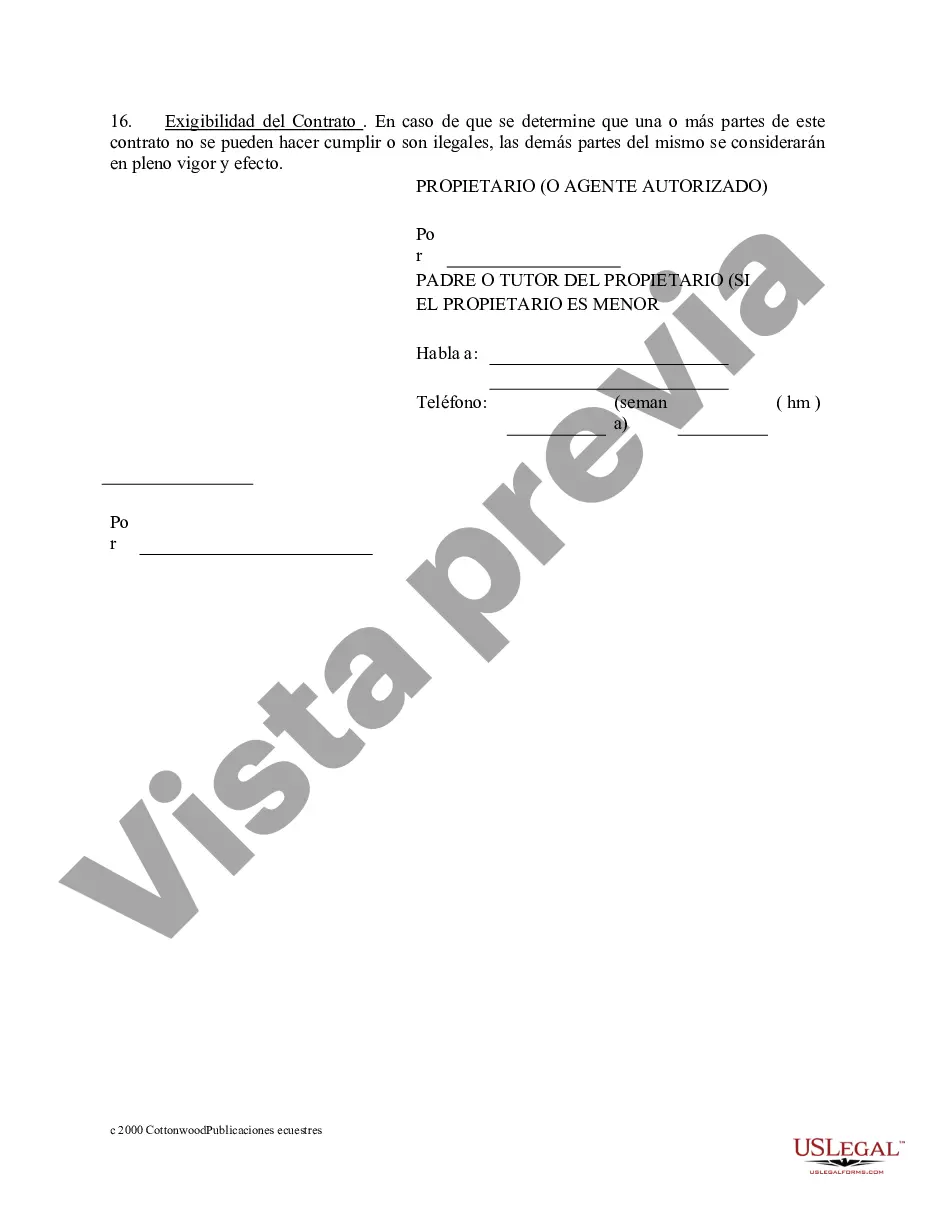 Preview Paquete de formularios equinos de caballos de Iowa