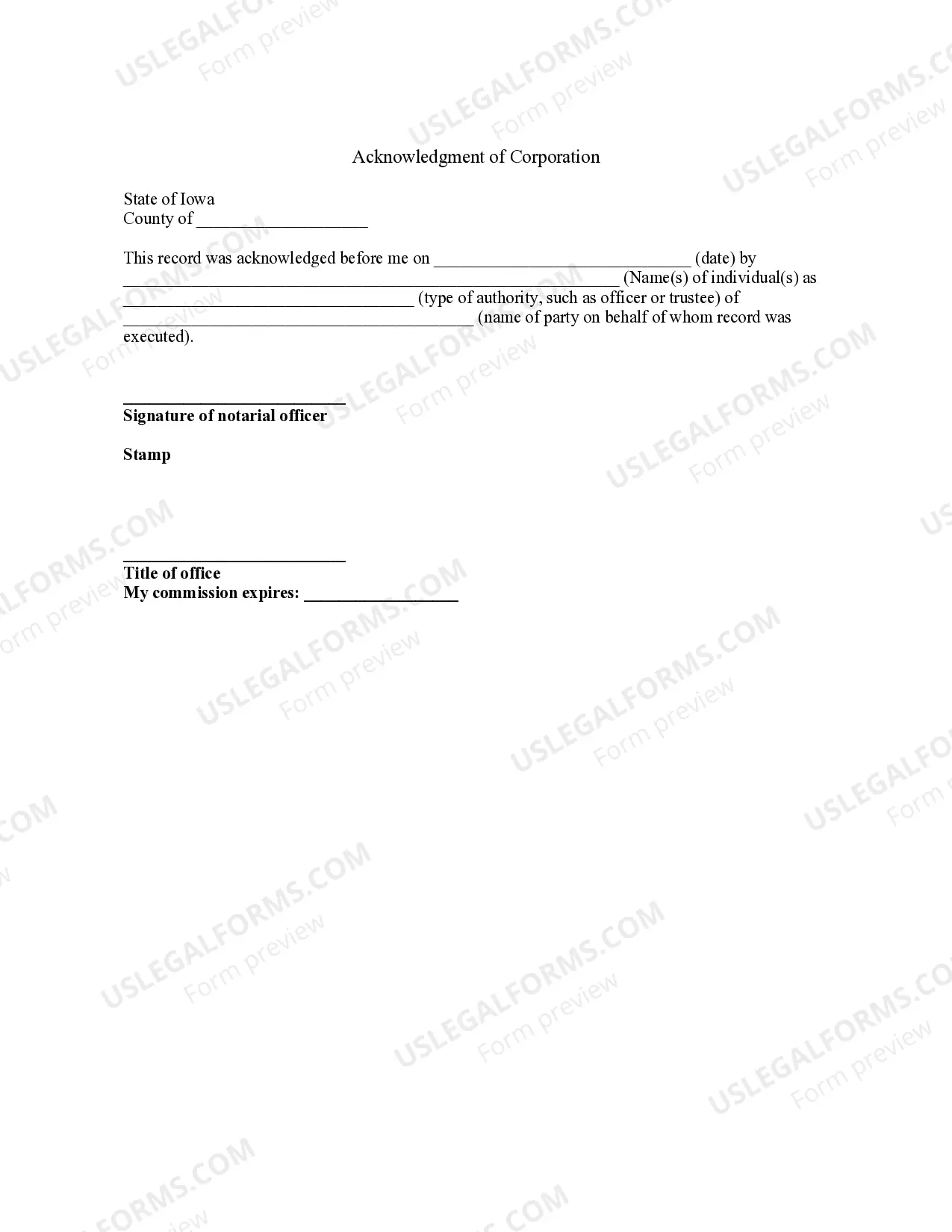Preview Bill of Sale without Warranty by Corporate Seller