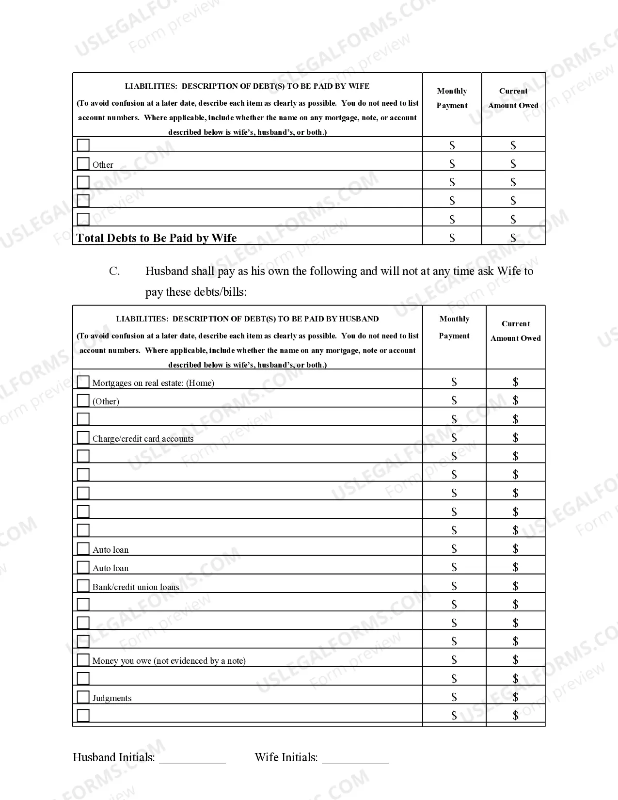 Preview Marital Legal Separation and Property Settlement Agreement Minor Children Parties May have Joint Property or Debts effective Immediately