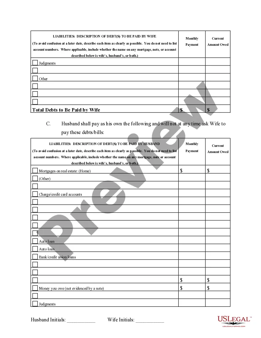 Preview Marital Legal Separation and Property Settlement Agreement Adult Children Parties May have Joint Property or Debts where Divorce Action Filed