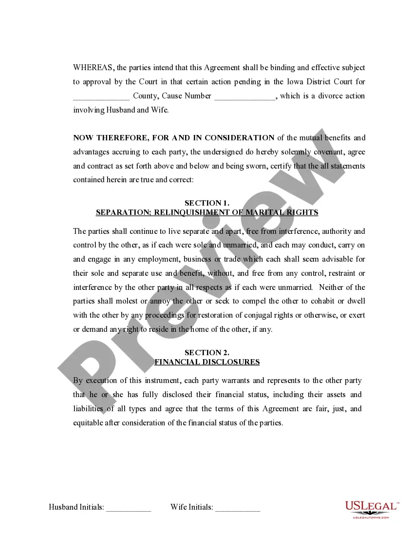 Preview Marital Legal Separation and Property Settlement Agreement Adult Children Parties May have Joint Property or Debts where Divorce Action Filed