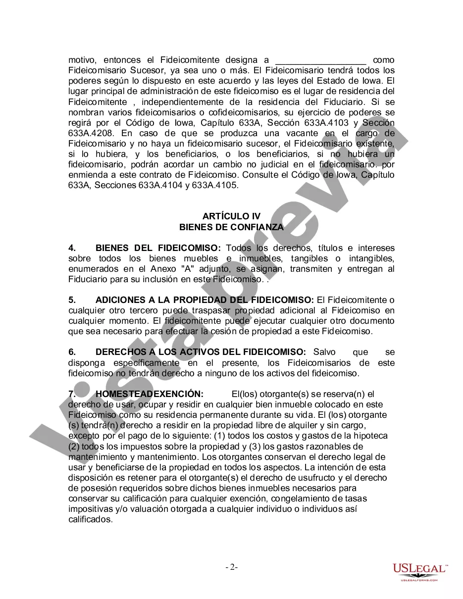 Preview Fideicomiso en vida para esposo y esposa sin hijos