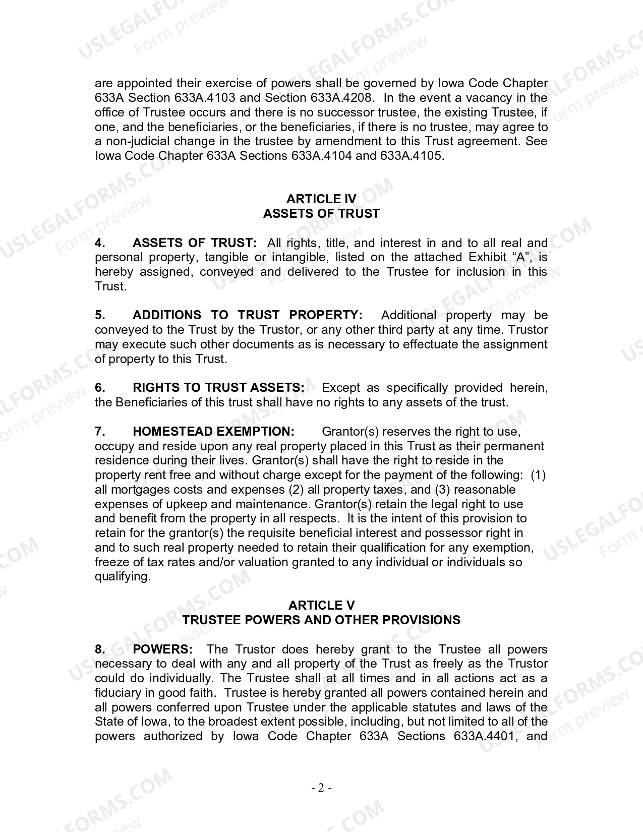Preview Revocable Living Trust for Husband and Wife with No Children