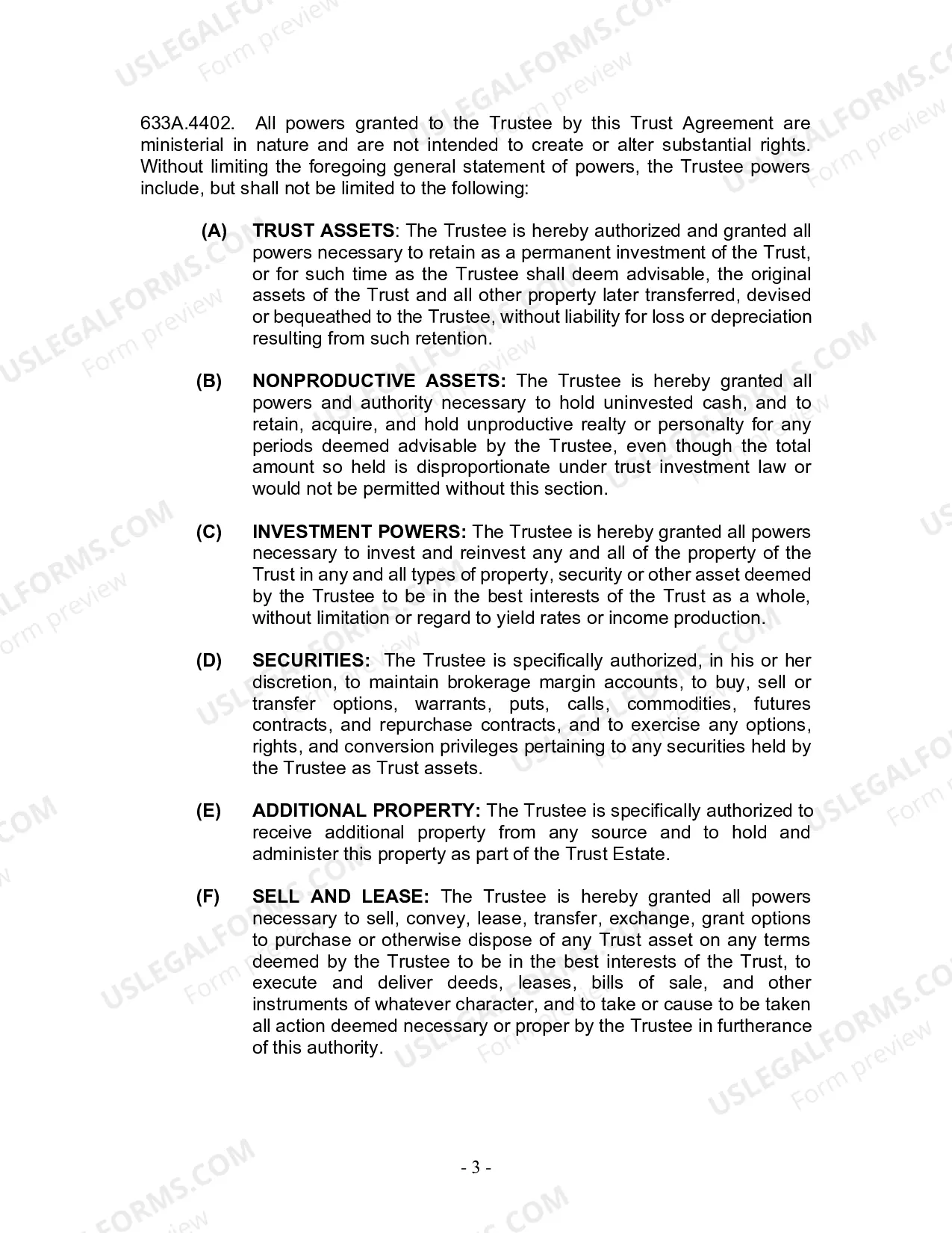 Preview Revocable Living Trust for Husband and Wife with No Children
